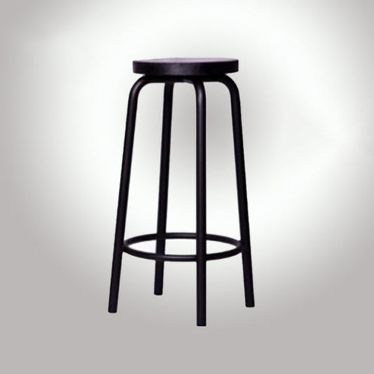 Modern Style Iron Bar Stool with Footrest Coffee Shop Casual Round Bar Stool Clearhalo 'Bar Furniture' 'Bar Stools' 'bar_stools' 'furn' 'furn_bar_stools' 'furniture_bar_stools' 'Kitchen & Dining Furniture' 'kitchen&dining_furn' 'kitchen' 'kitchen_furn' Furniture' 4621003