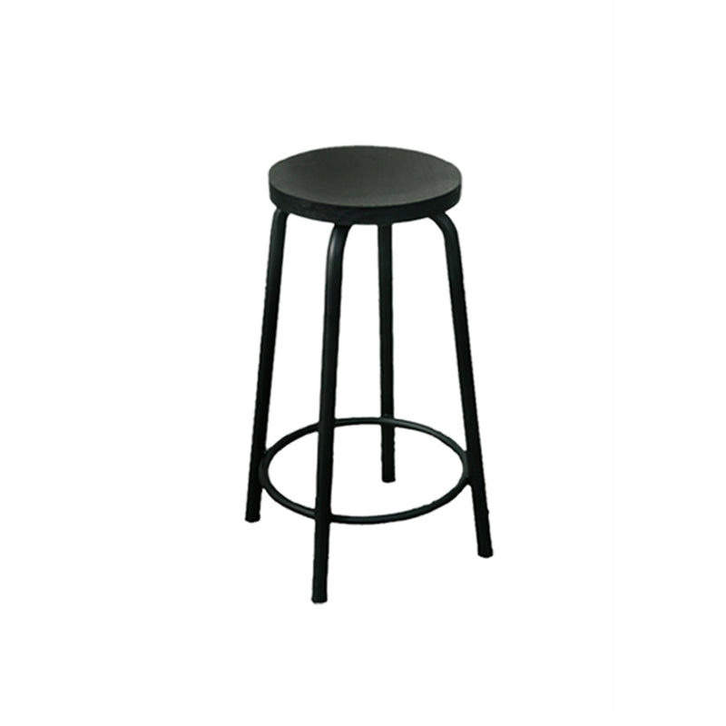 Modern Style Iron Bar Stool with Footrest Coffee Shop Casual Round Bar Stool 1 Piece Clearhalo 'Bar Furniture' 'Bar Stools' 'bar_stools' 'furn' 'furn_bar_stools' 'furniture_bar_stools' 'Kitchen & Dining Furniture' 'kitchen&dining_furn' 'kitchen' 'kitchen_furn' Furniture' 4621004