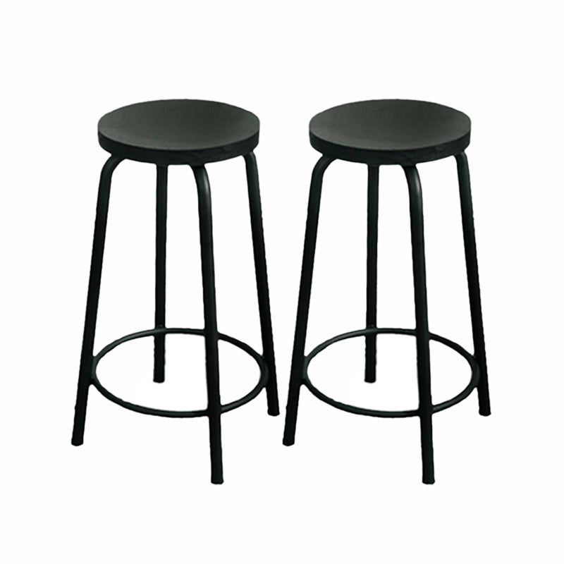 Modern Style Iron Bar Stool with Footrest Coffee Shop Casual Round Bar Stool Clearhalo 'Bar Furniture' 'Bar Stools' 'bar_stools' 'furn' 'furn_bar_stools' 'furniture_bar_stools' 'Kitchen & Dining Furniture' 'kitchen&dining_furn' 'kitchen' 'kitchen_furn' Furniture' 4621010