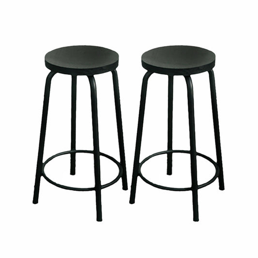 Modern Style Iron Bar Stool with Footrest Coffee Shop Casual Round Bar Stool Clearhalo 'Bar Furniture' 'Bar Stools' 'bar_stools' 'furn' 'furn_bar_stools' 'furniture_bar_stools' 'Kitchen & Dining Furniture' 'kitchen&dining_furn' 'kitchen' 'kitchen_furn' Furniture' 4621010