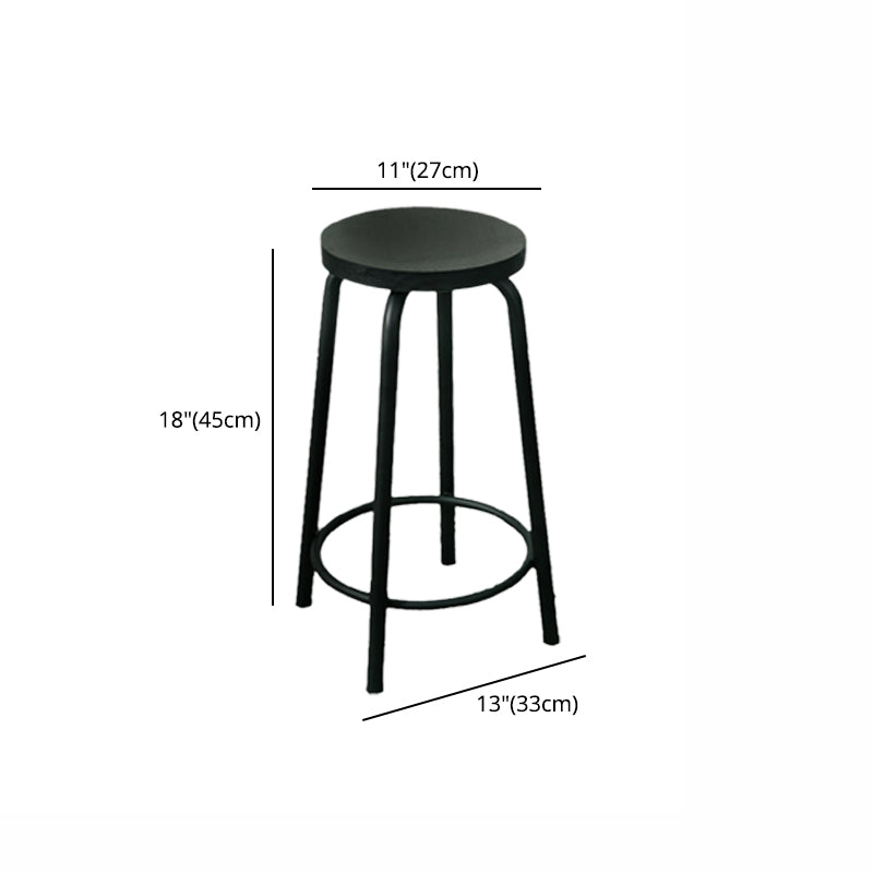 Modern Style Iron Bar Stool with Footrest Coffee Shop Casual Round Bar Stool Clearhalo 'Bar Furniture' 'Bar Stools' 'bar_stools' 'furn' 'furn_bar_stools' 'furniture_bar_stools' 'Kitchen & Dining Furniture' 'kitchen&dining_furn' 'kitchen' 'kitchen_furn' Furniture' 4621011