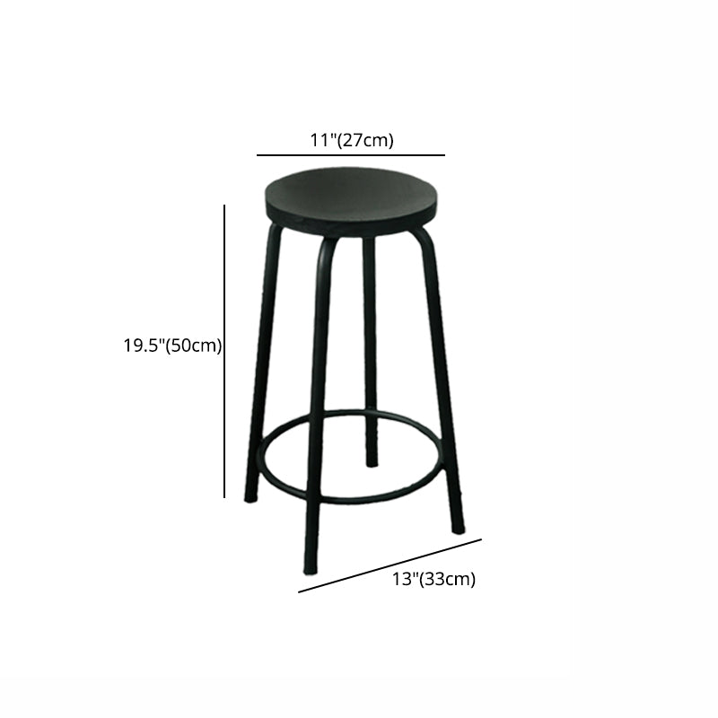 Modern Style Iron Bar Stool with Footrest Coffee Shop Casual Round Bar Stool Clearhalo 'Bar Furniture' 'Bar Stools' 'bar_stools' 'furn' 'furn_bar_stools' 'furniture_bar_stools' 'Kitchen & Dining Furniture' 'kitchen&dining_furn' 'kitchen' 'kitchen_furn' Furniture' 4621012