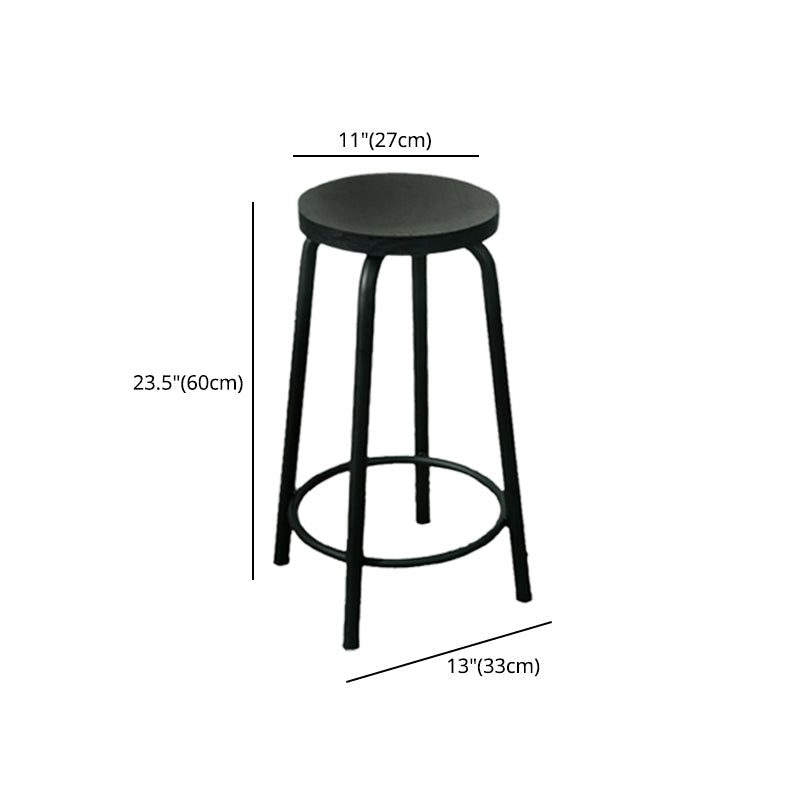 Modern Style Iron Bar Stool with Footrest Coffee Shop Casual Round Bar Stool Clearhalo 'Bar Furniture' 'Bar Stools' 'bar_stools' 'furn' 'furn_bar_stools' 'furniture_bar_stools' 'Kitchen & Dining Furniture' 'kitchen&dining_furn' 'kitchen' 'kitchen_furn' Furniture' 4621013