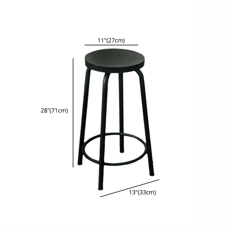 Modern Style Iron Bar Stool with Footrest Coffee Shop Casual Round Bar Stool Clearhalo 'Bar Furniture' 'Bar Stools' 'bar_stools' 'furn' 'furn_bar_stools' 'furniture_bar_stools' 'Kitchen & Dining Furniture' 'kitchen&dining_furn' 'kitchen' 'kitchen_furn' Furniture' 4621014