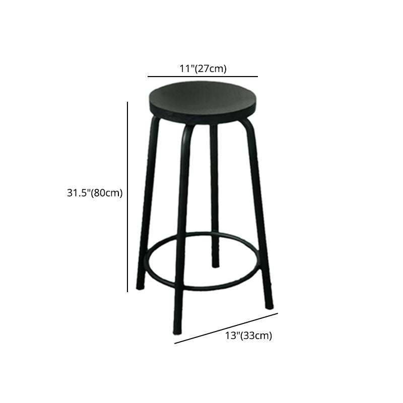 Modern Style Iron Bar Stool with Footrest Coffee Shop Casual Round Bar Stool Clearhalo 'Bar Furniture' 'Bar Stools' 'bar_stools' 'furn' 'furn_bar_stools' 'furniture_bar_stools' 'Kitchen & Dining Furniture' 'kitchen&dining_furn' 'kitchen' 'kitchen_furn' Furniture' 4621015