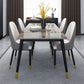 Glam Style 1/5/7 Pieces Dining Set with Stone Table Dining Furniture for Living Room 5 Pieces: Table, 4 Chairs Clearhalo 'Dining Room Sets' 'Dining Tables & Seating' 'dining_room_set' 'furn' 'furn_dining_room_set' 'Furniture' 'furniture_dining_room_set' 'Kitchen & Dining Furniture' 'kitchen&dining_furn' 'kitchen' 4621016