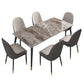 Glam Style 1/5/7 Pieces Dining Set with Stone Table Dining Furniture for Living Room 7 Pieces: Table, 6 Chairs Clearhalo 'Dining Room Sets' 'Dining Tables & Seating' 'dining_room_set' 'furn' 'furn_dining_room_set' 'Furniture' 'furniture_dining_room_set' 'Kitchen & Dining Furniture' 'kitchen&dining_furn' 'kitchen' 4621017