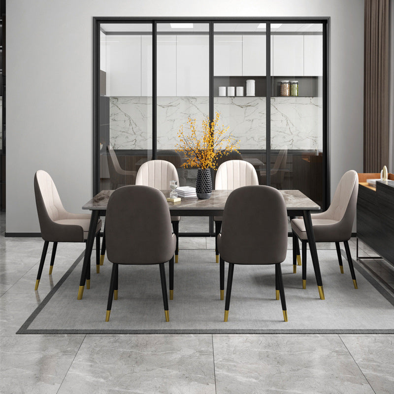 Glam Style 1/5/7 Pieces Dining Set with Stone Table Dining Furniture for Living Room Clearhalo 'Dining Room Sets' 'Dining Tables & Seating' 'dining_room_set' 'furn' 'furn_dining_room_set' 'Furniture' 'furniture_dining_room_set' 'Kitchen & Dining Furniture' 'kitchen&dining_furn' 'kitchen' 4621021