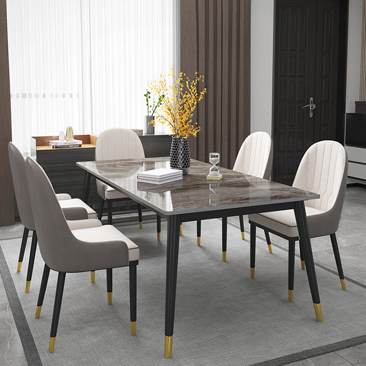 Glam Style 1/5/7 Pieces Dining Set with Stone Table Dining Furniture for Living Room Clearhalo 'Dining Room Sets' 'Dining Tables & Seating' 'dining_room_set' 'furn' 'furn_dining_room_set' 'Furniture' 'furniture_dining_room_set' 'Kitchen & Dining Furniture' 'kitchen&dining_furn' 'kitchen' 4621027
