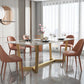 Nordic 1/4/5/6/7 Pieces Dining Set Sintered Stone Dining Table with Leather Chairs Clearhalo 'Dining Room Sets' 'Dining Tables & Seating' 'dining_room_set' 'furn' 'furn_dining_room_set' 'Furniture' 'furniture_dining_room_set' 'Kitchen & Dining Furniture' 'kitchen&dining_furn' 'kitchen' 4621062