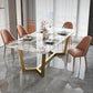Nordic 1/4/5/6/7 Pieces Dining Set Sintered Stone Dining Table with Leather Chairs 5 Pieces: Table, 4 Chairs Clearhalo 'Dining Room Sets' 'Dining Tables & Seating' 'dining_room_set' 'furn' 'furn_dining_room_set' 'Furniture' 'furniture_dining_room_set' 'Kitchen & Dining Furniture' 'kitchen&dining_furn' 'kitchen' 4621063