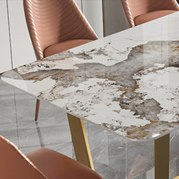 Nordic 1/4/5/6/7 Pieces Dining Set Sintered Stone Dining Table with Leather Chairs Clearhalo 'Dining Room Sets' 'Dining Tables & Seating' 'dining_room_set' 'furn' 'furn_dining_room_set' 'Furniture' 'furniture_dining_room_set' 'Kitchen & Dining Furniture' 'kitchen&dining_furn' 'kitchen' 4621073