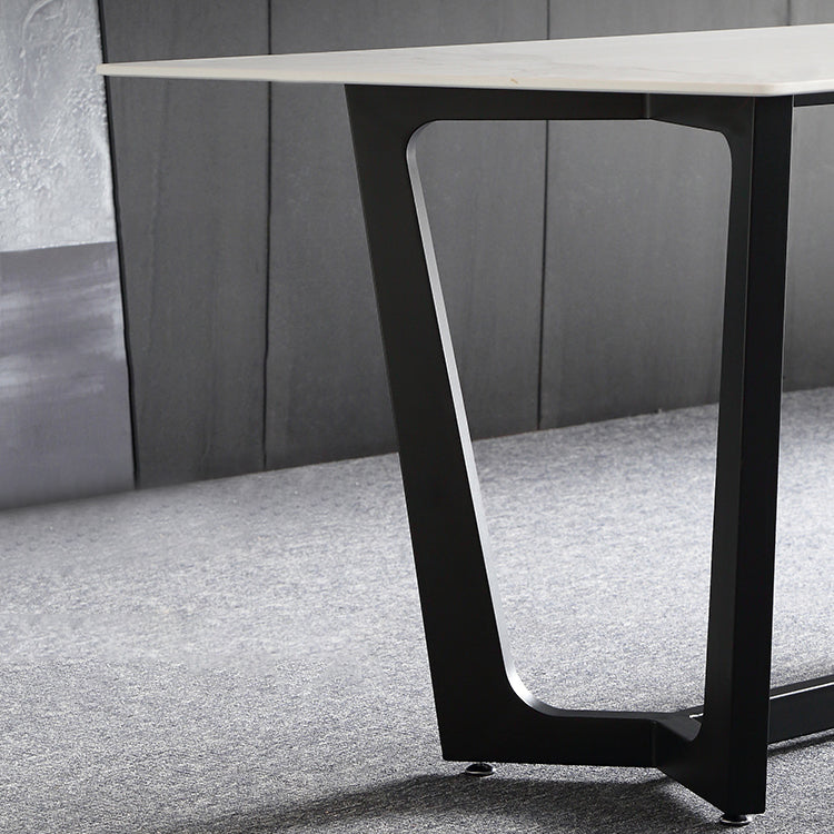 Nordic 1/4/5/6/7 Pieces Dining Set Sintered Stone Dining Table with Leather Chairs Clearhalo 'Dining Room Sets' 'Dining Tables & Seating' 'dining_room_set' 'furn' 'furn_dining_room_set' 'Furniture' 'furniture_dining_room_set' 'Kitchen & Dining Furniture' 'kitchen&dining_furn' 'kitchen' 4621075