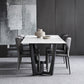 Nordic 1/4/5/6/7 Pieces Dining Set Sintered Stone Dining Table with Leather Chairs Clearhalo 'Dining Room Sets' 'Dining Tables & Seating' 'dining_room_set' 'furn' 'furn_dining_room_set' 'Furniture' 'furniture_dining_room_set' 'Kitchen & Dining Furniture' 'kitchen&dining_furn' 'kitchen' 4621077