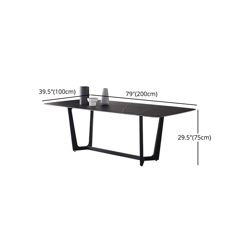 Nordic 1/4/5/6/7 Pieces Dining Set Sintered Stone Dining Table with Leather Chairs Clearhalo 'Dining Room Sets' 'Dining Tables & Seating' 'dining_room_set' 'furn' 'furn_dining_room_set' 'Furniture' 'furniture_dining_room_set' 'Kitchen & Dining Furniture' 'kitchen&dining_furn' 'kitchen' 4621090