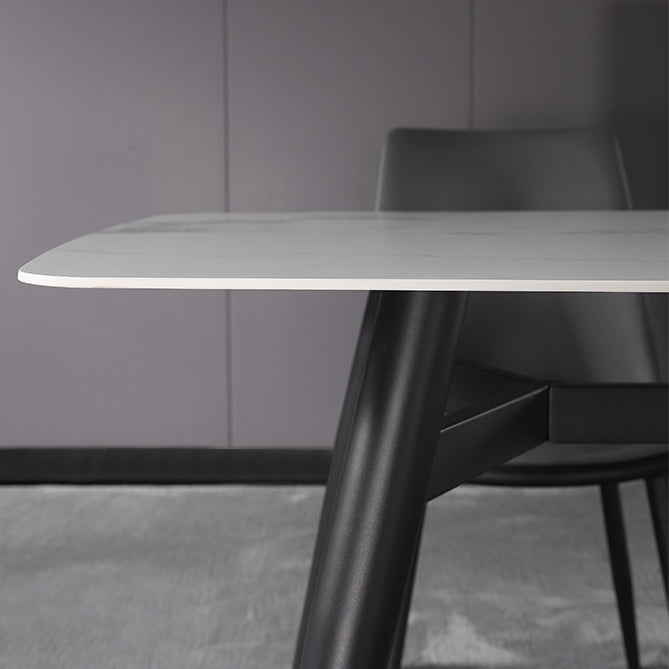 Modern 1/4/5/7 Pieces Dining Set Sintered Stone Top Dining Table with Leather Chairs Clearhalo 'Dining Room Sets' 'Dining Tables & Seating' 'dining_room_set' 'furn' 'furn_dining_room_set' 'Furniture' 'furniture_dining_room_set' 'Kitchen & Dining Furniture' 'kitchen&dining_furn' 'kitchen' 4621098