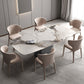 Designer Style 1/3/4/7 Pieces Dining Set Sintered Stone Dining Table with Leather Chairs 7 Pieces: Table, 6 Chairs Clearhalo 'Dining Room Sets' 'Dining Tables & Seating' 'dining_room_set' 'furn' 'furn_dining_room_set' 'Furniture' 'furniture_dining_room_set' 'Kitchen & Dining Furniture' 'kitchen&dining_furn' 'kitchen' 4621111