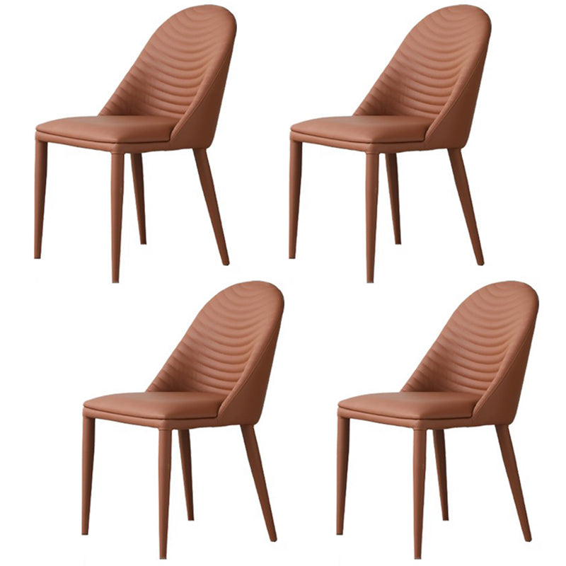 Designer Style 1/3/4/7 Pieces Dining Set Sintered Stone Dining Table with Leather Chairs 4 Brown Chairs Clearhalo 'Dining Room Sets' 'Dining Tables & Seating' 'dining_room_set' 'furn' 'furn_dining_room_set' 'Furniture' 'furniture_dining_room_set' 'Kitchen & Dining Furniture' 'kitchen&dining_furn' 'kitchen' 4621113