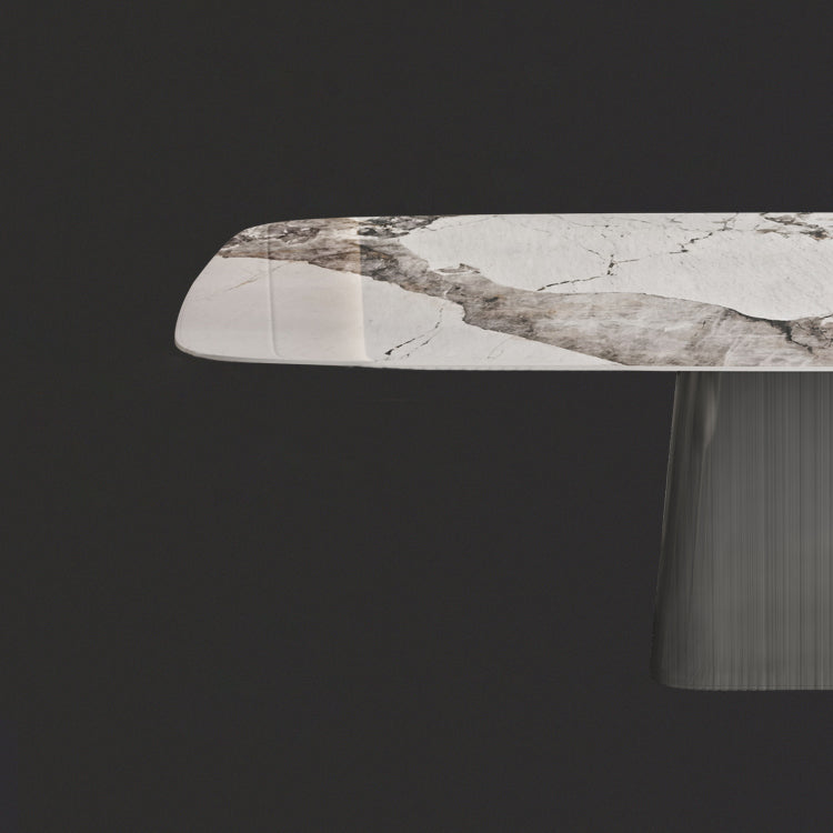 Designer Style 1/3/4/7 Pieces Dining Set Sintered Stone Dining Table with Leather Chairs Clearhalo 'Dining Room Sets' 'Dining Tables & Seating' 'dining_room_set' 'furn' 'furn_dining_room_set' 'Furniture' 'furniture_dining_room_set' 'Kitchen & Dining Furniture' 'kitchen&dining_furn' 'kitchen' 4621121