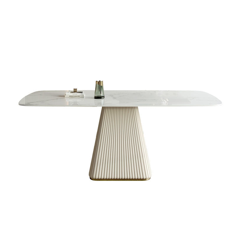 Modern 1/4/5/6/7 Pieces Sintered Stone Dining Room Set with Pedestal Base Furniture Clearhalo 'Dining Room Sets' 'Dining Tables & Seating' 'dining_room_set' 'furn' 'furn_dining_room_set' 'Furniture' 'furniture_dining_room_set' 'Kitchen & Dining Furniture' 'kitchen&dining_furn' 'kitchen' 4621155