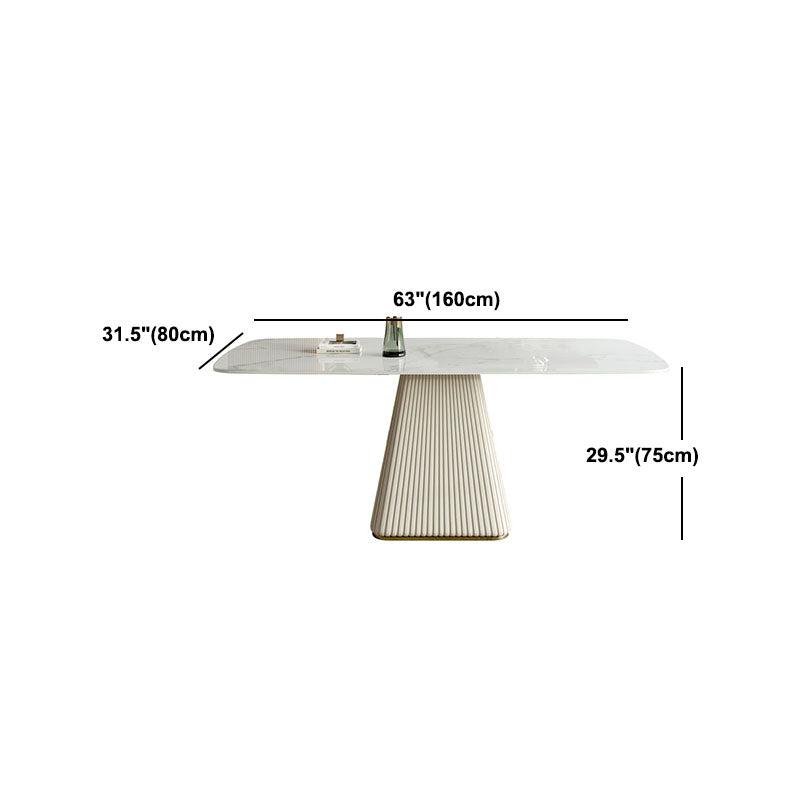 Modern 1/4/5/6/7 Pieces Sintered Stone Dining Room Set with Pedestal Base Furniture Clearhalo 'Dining Room Sets' 'Dining Tables & Seating' 'dining_room_set' 'furn' 'furn_dining_room_set' 'Furniture' 'furniture_dining_room_set' 'Kitchen & Dining Furniture' 'kitchen&dining_furn' 'kitchen' 4621163