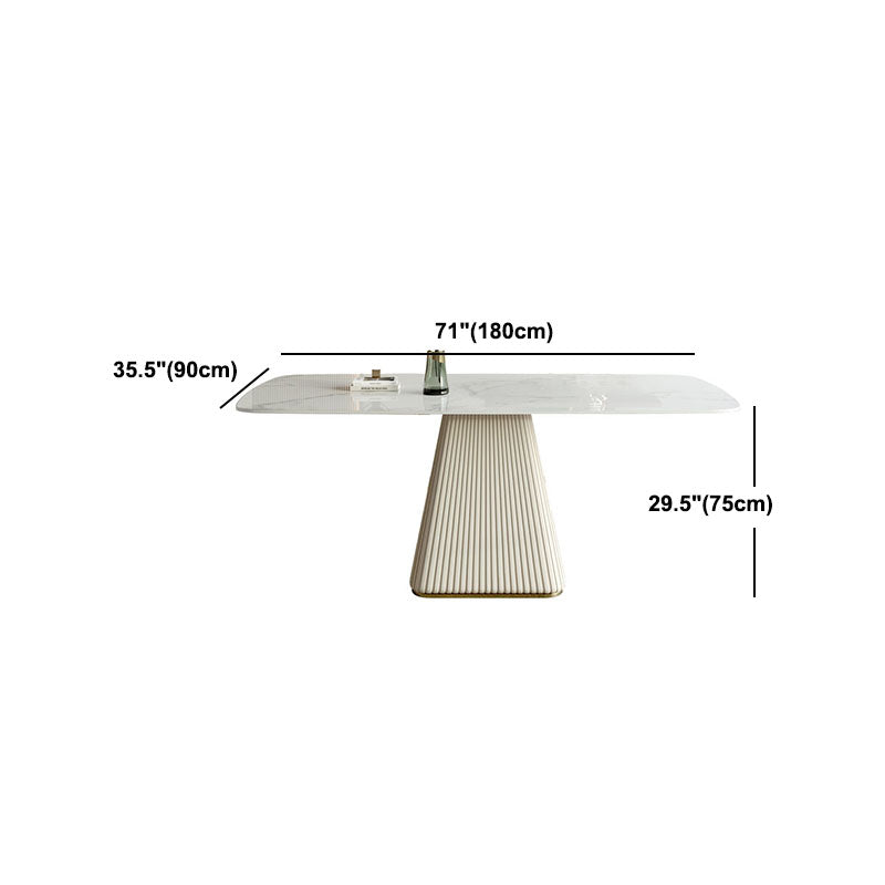 Modern 1/4/5/6/7 Pieces Sintered Stone Dining Room Set with Pedestal Base Furniture Clearhalo 'Dining Room Sets' 'Dining Tables & Seating' 'dining_room_set' 'furn' 'furn_dining_room_set' 'Furniture' 'furniture_dining_room_set' 'Kitchen & Dining Furniture' 'kitchen&dining_furn' 'kitchen' 4621164