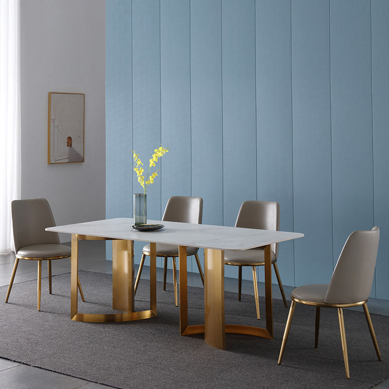 1/5/6/7 Pcs Dining Chairs Set Rectangular Dining Room Table Set with Double Pedestal Base Clearhalo 'Dining Room Sets' 'Dining Tables & Seating' 'dining_room_set' 'furn' 'furn_dining_room_set' 'Furniture' 'furniture_dining_room_set' 'Kitchen & Dining Furniture' 'kitchen&dining_furn' 'kitchen' 4621170