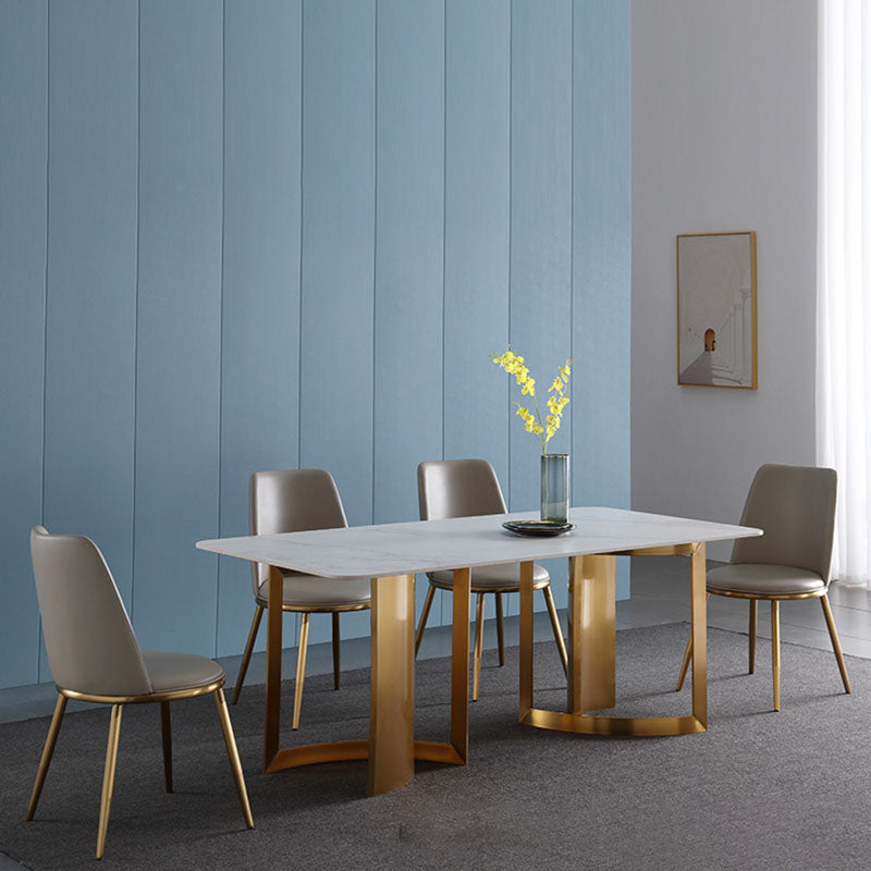 1/5/6/7 Pcs Dining Chairs Set Rectangular Dining Room Table Set with Double Pedestal Base Clearhalo 'Dining Room Sets' 'Dining Tables & Seating' 'dining_room_set' 'furn' 'furn_dining_room_set' 'Furniture' 'furniture_dining_room_set' 'Kitchen & Dining Furniture' 'kitchen&dining_furn' 'kitchen' 4621171