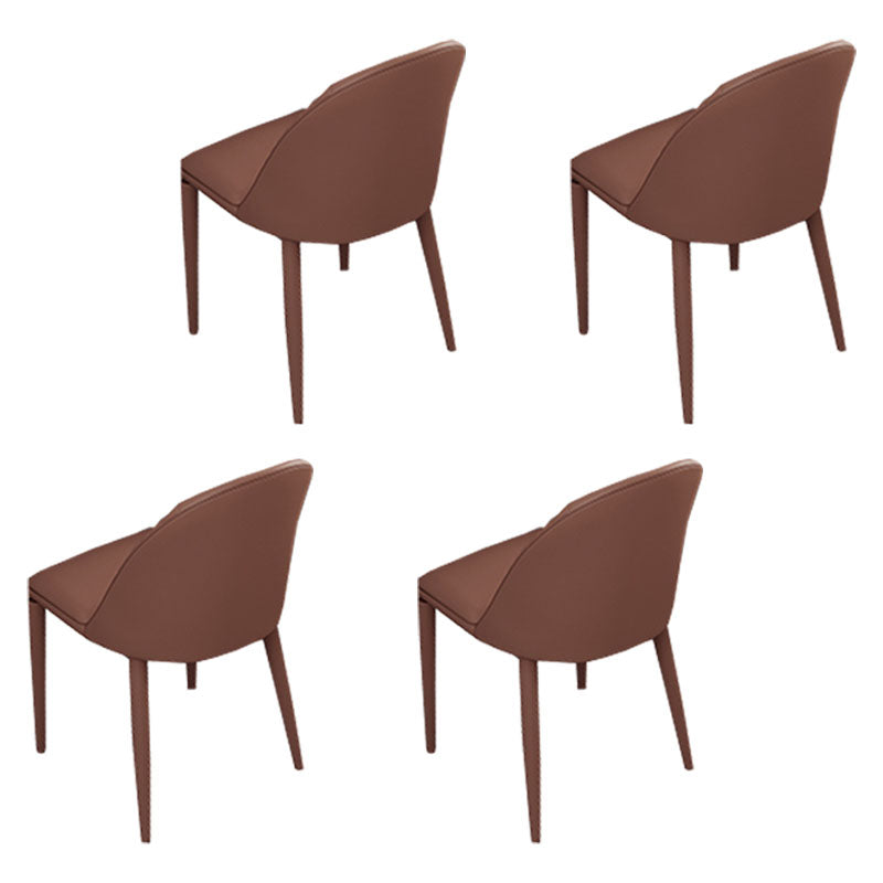 1/4/6/9 Pcs Dining Chairs Set White Rectangular Dining Set with Leather Chairs 4 Orange Chairs Clearhalo 'Dining Room Sets' 'Dining Tables & Seating' 'dining_room_set' 'furn' 'furn_dining_room_set' 'Furniture' 'furniture_dining_room_set' 'Kitchen & Dining Furniture' 'kitchen&dining_furn' 'kitchen' 4621193