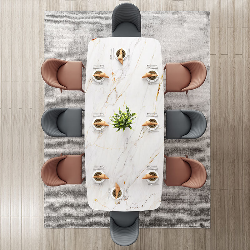 1/4/6/9 Pcs Dining Chairs Set White Rectangular Dining Set with Leather Chairs Clearhalo 'Dining Room Sets' 'Dining Tables & Seating' 'dining_room_set' 'furn' 'furn_dining_room_set' 'Furniture' 'furniture_dining_room_set' 'Kitchen & Dining Furniture' 'kitchen&dining_furn' 'kitchen' 4621197