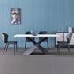 Scandinavian 1/4/5/7 Pcs Dining Chairs Set Sintered Stone Dining Room Set for Home 5 Pieces: Table, 4 Blue Chairs Clearhalo 'Dining Room Sets' 'Dining Tables & Seating' 'dining_room_set' 'furn' 'furn_dining_room_set' 'Furniture' 'furniture_dining_room_set' 'Kitchen & Dining Furniture' 'kitchen&dining_furn' 'kitchen' 4621210