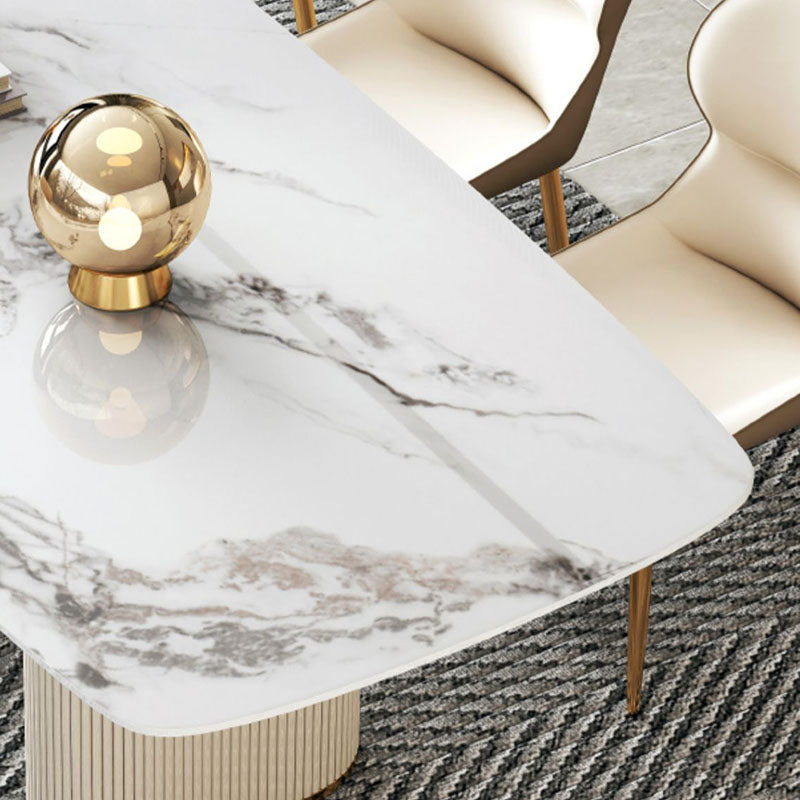 1/4/5/7/8 Pcs Dining Chairs Set Rectangle Dining Room Table Set with Double Pedestal Clearhalo 'Dining Room Sets' 'Dining Tables & Seating' 'dining_room_set' 'furn' 'furn_dining_room_set' 'Furniture' 'furniture_dining_room_set' 'Kitchen & Dining Furniture' 'kitchen&dining_furn' 'kitchen' 4621242