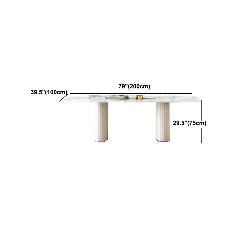 1/4/5/7/8 Pcs Dining Chairs Set Rectangle Dining Room Table Set with Double Pedestal Clearhalo 'Dining Room Sets' 'Dining Tables & Seating' 'dining_room_set' 'furn' 'furn_dining_room_set' 'Furniture' 'furniture_dining_room_set' 'Kitchen & Dining Furniture' 'kitchen&dining_furn' 'kitchen' 4621250