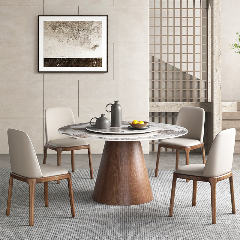 Modern 1/4/5/7 Pieces Dining Sintered Stone Dining Table Set for Kitchen with Wood Legs Clearhalo 'Dining Room Sets' 'Dining Tables & Seating' 'dining_room_set' 'furn' 'furn_dining_room_set' 'Furniture' 'furniture_dining_room_set' 'Kitchen & Dining Furniture' 'kitchen&dining_furn' 'kitchen' 4621252