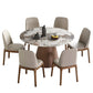 Modern 1/4/5/7 Pieces Dining Sintered Stone Dining Table Set for Kitchen with Wood Legs 7 Pieces: White Table, 6 Chairs Clearhalo 'Dining Room Sets' 'Dining Tables & Seating' 'dining_room_set' 'furn' 'furn_dining_room_set' 'Furniture' 'furniture_dining_room_set' 'Kitchen & Dining Furniture' 'kitchen&dining_furn' 'kitchen' 4621254