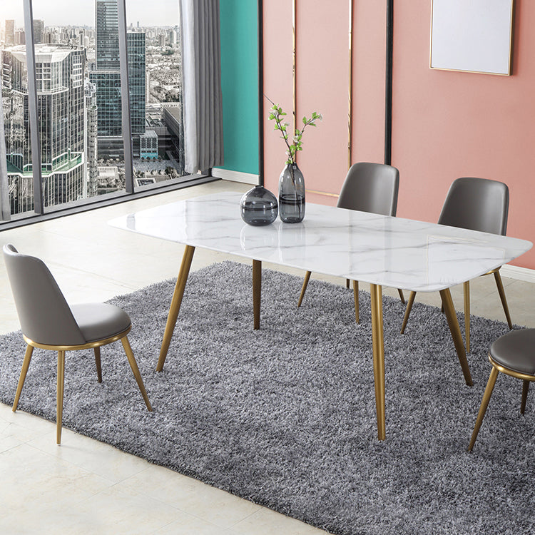 Modern 1/4/5/7 Pieces Furniture Sintered Stone Dining Set for Kitchen with Metal Legs Clearhalo 'Dining Room Sets' 'Dining Tables & Seating' 'dining_room_set' 'furn' 'furn_dining_room_set' 'Furniture' 'furniture_dining_room_set' 'Kitchen & Dining Furniture' 'kitchen&dining_furn' 'kitchen' 4621304
