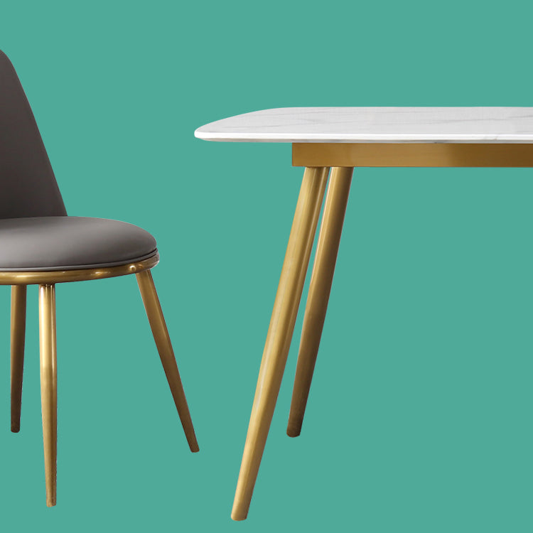 Modern 1/4/5/7 Pieces Furniture Sintered Stone Dining Set for Kitchen with Metal Legs Clearhalo 'Dining Room Sets' 'Dining Tables & Seating' 'dining_room_set' 'furn' 'furn_dining_room_set' 'Furniture' 'furniture_dining_room_set' 'Kitchen & Dining Furniture' 'kitchen&dining_furn' 'kitchen' 4621311