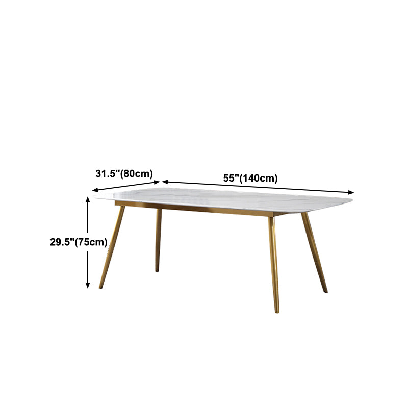 Modern 1/4/5/7 Pieces Furniture Sintered Stone Dining Set for Kitchen with Metal Legs Clearhalo 'Dining Room Sets' 'Dining Tables & Seating' 'dining_room_set' 'furn' 'furn_dining_room_set' 'Furniture' 'furniture_dining_room_set' 'Kitchen & Dining Furniture' 'kitchen&dining_furn' 'kitchen' 4621315