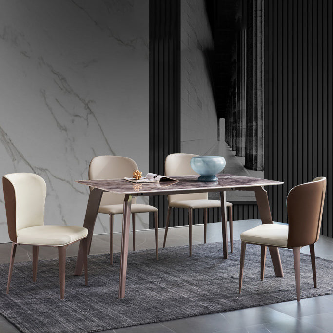 Contemporary 1/4/5 Pieces Dining Set Sintered Stone Dining Room Set Clearhalo 'Dining Room Sets' 'Dining Tables & Seating' 'dining_room_set' 'furn' 'furn_dining_room_set' 'Furniture' 'furniture_dining_room_set' 'Kitchen & Dining Furniture' 'kitchen&dining_furn' 'kitchen' 4621359