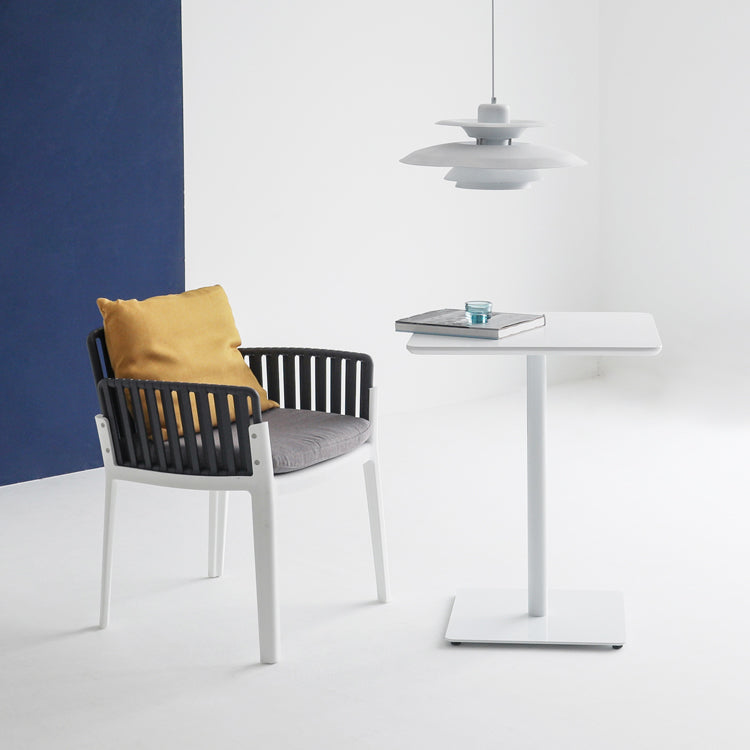 Square Pedestal Dinner Table Industrial Style MDF Dining Table for Indoor White 31.5"L x 31.5"W x 29.5"H Without Chairs Clearhalo ' dining_table' 'Dining Tables & Seating' 'Dining Tables' 'furn' 'furn_dining_table' 'Furniture' 'furniture_dining_table' 'Kitchen & Dining Furniture' 'kitchen&dining_furn' 'kitchen' 'kitchen_dining_table' 4621373