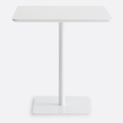 Square Pedestal Dinner Table Industrial Style MDF Dining Table for Indoor White 19.7"L x 19.7"W x 29.5"H Without Chairs Clearhalo ' dining_table' 'Dining Tables & Seating' 'Dining Tables' 'furn' 'furn_dining_table' 'Furniture' 'furniture_dining_table' 'Kitchen & Dining Furniture' 'kitchen&dining_furn' 'kitchen' 'kitchen_dining_table' 4621376