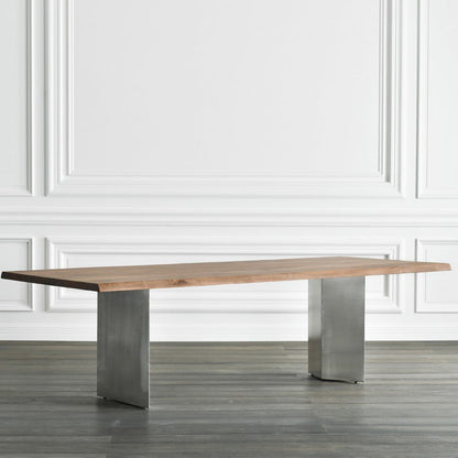Industrial Pine Wood Table for Restaurant Rectangle Dining Table with Metal Double Pedestal 47.2"L x 23.6"W x 29.5"H Without Chairs Clearhalo ' dining_table' 'Dining Tables & Seating' 'Dining Tables' 'furn' 'furn_dining_table' 'Furniture' 'furniture_dining_table' 'Kitchen & Dining Furniture' 'kitchen&dining_furn' 'kitchen' 'kitchen_dining_table' 4621390