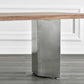 Industrial Pine Wood Table for Restaurant Rectangle Dining Table with Metal Double Pedestal Clearhalo ' dining_table' 'Dining Tables & Seating' 'Dining Tables' 'furn' 'furn_dining_table' 'Furniture' 'furniture_dining_table' 'Kitchen & Dining Furniture' 'kitchen&dining_furn' 'kitchen' 'kitchen_dining_table' 4621393