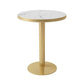 Industrial White Table for Restaurant Dining Table with Metal Base in Gold Round Matte White Without Chairs Clearhalo ' dining_table' 'Dining Tables & Seating' 'Dining Tables' 'furn' 'furn_dining_table' 'Furniture' 'furniture_dining_table' 'Kitchen & Dining Furniture' 'kitchen&dining_furn' 'kitchen' 'kitchen_dining_table' 4621436