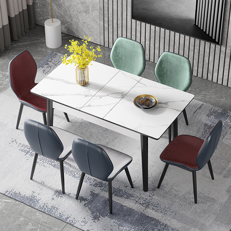 Contemporary Style Furniture Rectangle 4-foot Dining Site Table for Home White 51.2"L x 31.5"W x 29.5"H Without Chairs Clearhalo ' dining_table' 'Dining Tables & Seating' 'Dining Tables' 'furn' 'furn_dining_table' 'Furniture' 'furniture_dining_table' 'Kitchen & Dining Furniture' 'kitchen&dining_furn' 'kitchen' 'kitchen_dining_table' 4621458