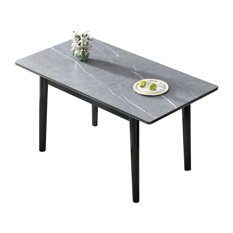 Contemporary Style Furniture Rectangle 4-foot Dining Site Table for Home Gray 35.4"L x 27.6"W x 29.5"H Without Chairs Clearhalo ' dining_table' 'Dining Tables & Seating' 'Dining Tables' 'furn' 'furn_dining_table' 'Furniture' 'furniture_dining_table' 'Kitchen & Dining Furniture' 'kitchen&dining_furn' 'kitchen' 'kitchen_dining_table' 4621467