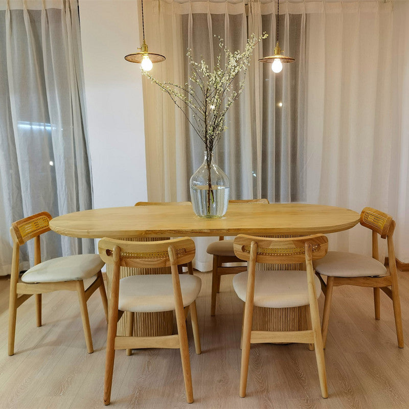 Pinewood Solid Wood Dining Table Modern Wood Color Double Pedestal Table for Dining Room 78.7"L x 31.5"W x 29.5"H Without Chairs Clearhalo ' dining_table' 'Dining Tables & Seating' 'Dining Tables' 'furn' 'furn_dining_table' 'Furniture' 'furniture_dining_table' 'Kitchen & Dining Furniture' 'kitchen&dining_furn' 'kitchen' 'kitchen_dining_table' 4621479