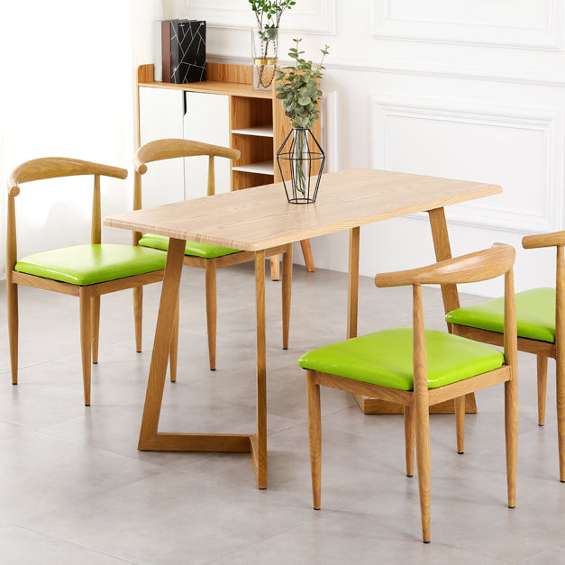 Industrial Kitchen Wood Table for Restaurant Dining Table with Wooden Base Double Pedestal Wood 47.2"L x 23.6"W x 29.5"H Clearhalo ' dining_table' 'Dining Tables & Seating' 'Dining Tables' 'furn' 'furn_dining_table' 'Furniture' 'furniture_dining_table' 'Kitchen & Dining Furniture' 'kitchen&dining_furn' 'kitchen' 'kitchen_dining_table' 4621490