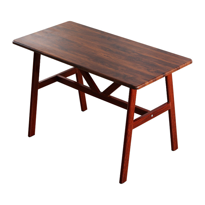 Industrial Kitchen Wood Table for Restaurant Dining Table with Wooden Base Trestle Brown 47.2"L x 23.6"W x 29.5"H Clearhalo ' dining_table' 'Dining Tables & Seating' 'Dining Tables' 'furn' 'furn_dining_table' 'Furniture' 'furniture_dining_table' 'Kitchen & Dining Furniture' 'kitchen&dining_furn' 'kitchen' 'kitchen_dining_table' 4621491
