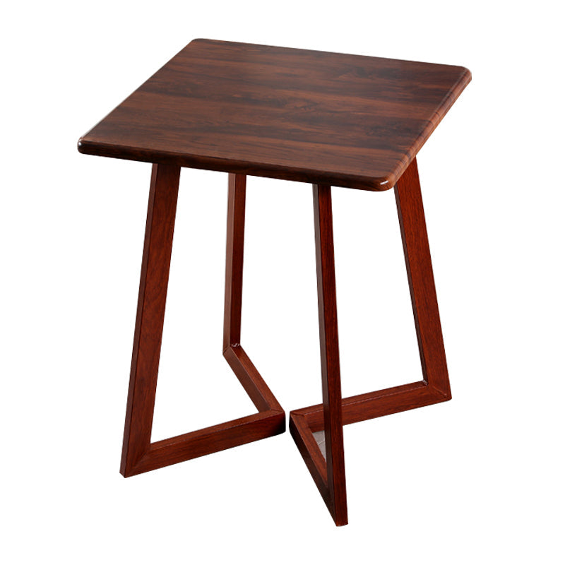 Industrial Kitchen Wood Table for Restaurant Dining Table with Wooden Base Double Pedestal Brown 23.6"L x 23.6"W x 29.5"H Clearhalo ' dining_table' 'Dining Tables & Seating' 'Dining Tables' 'furn' 'furn_dining_table' 'Furniture' 'furniture_dining_table' 'Kitchen & Dining Furniture' 'kitchen&dining_furn' 'kitchen' 'kitchen_dining_table' 4621492